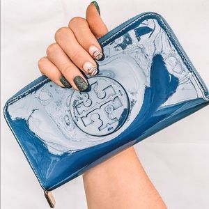 Tory Burch continental wallet with gold pre-loved